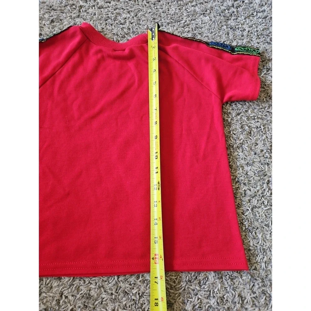 Vintage Lee Pipes Shirt Boys Size 4T Crew Neck Y2K Red Short Sleeve kids clothin